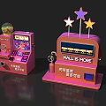 Pink Metaverse Blind Box Vending Machines With Stars And Candy Containers