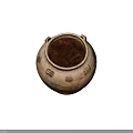 Ancient Pottery Jar With Textured Surface Square Handles And Worn Details Against Dark Background