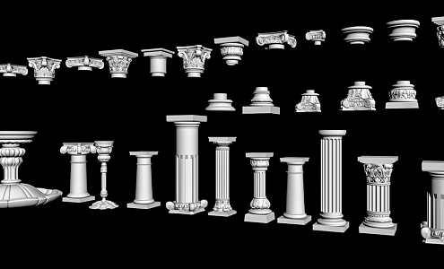 European Roman Column 3d model