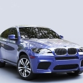 Blue BMW Car X6 3d model