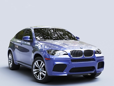 Blue BMW Car X6 3d model