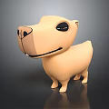 Cute Light Beige Animal Shaped Plush Toy With Black Eyes And Simple Design