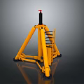 Yellow Tripod Mechanical Lifting Equipment With Red Handle And Black Spiral Spring