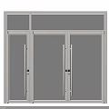 Modern Glass Entrance Doors With White Frame And Building Reflections Design