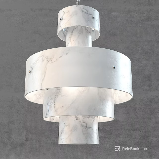 Modern Marble Chandelier With Circular Layered Tiers And Stylish Illumination Design 3d model 