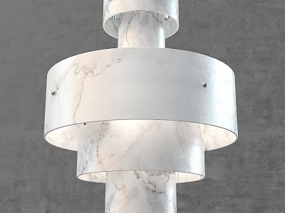 Modern Marble Chandelier With Circular Layered Tiers And Stylish Illumination Design 3d model