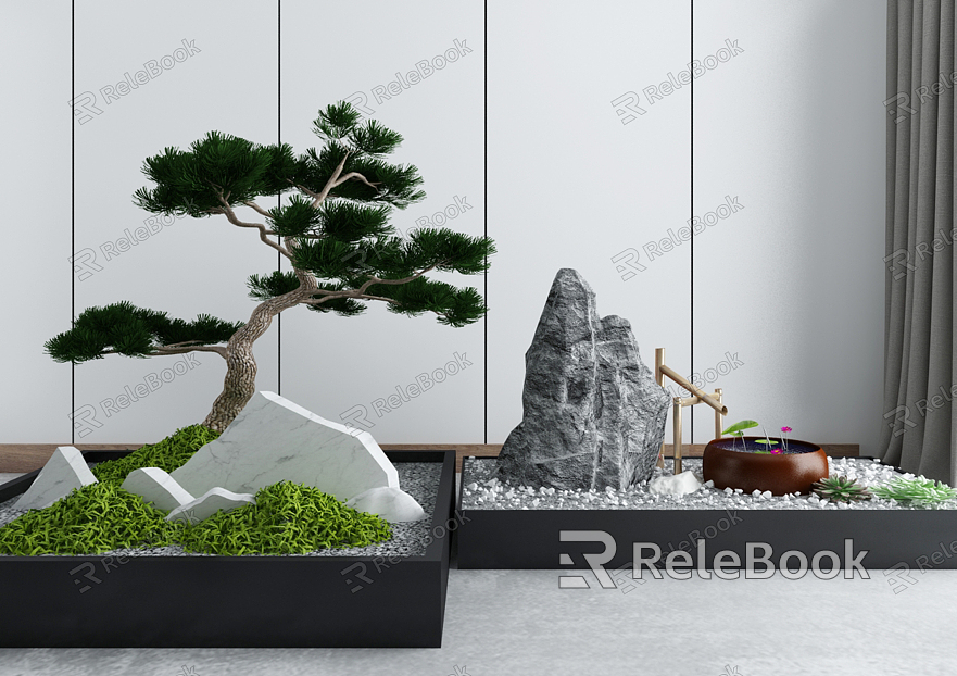 New Chinese style landscape sketch withered landscape stone model