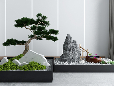 New Chinese style landscape sketch withered landscape stone model