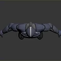 Futuristic Game and Movie Character in Blue and Gray Armor 3D Model Design