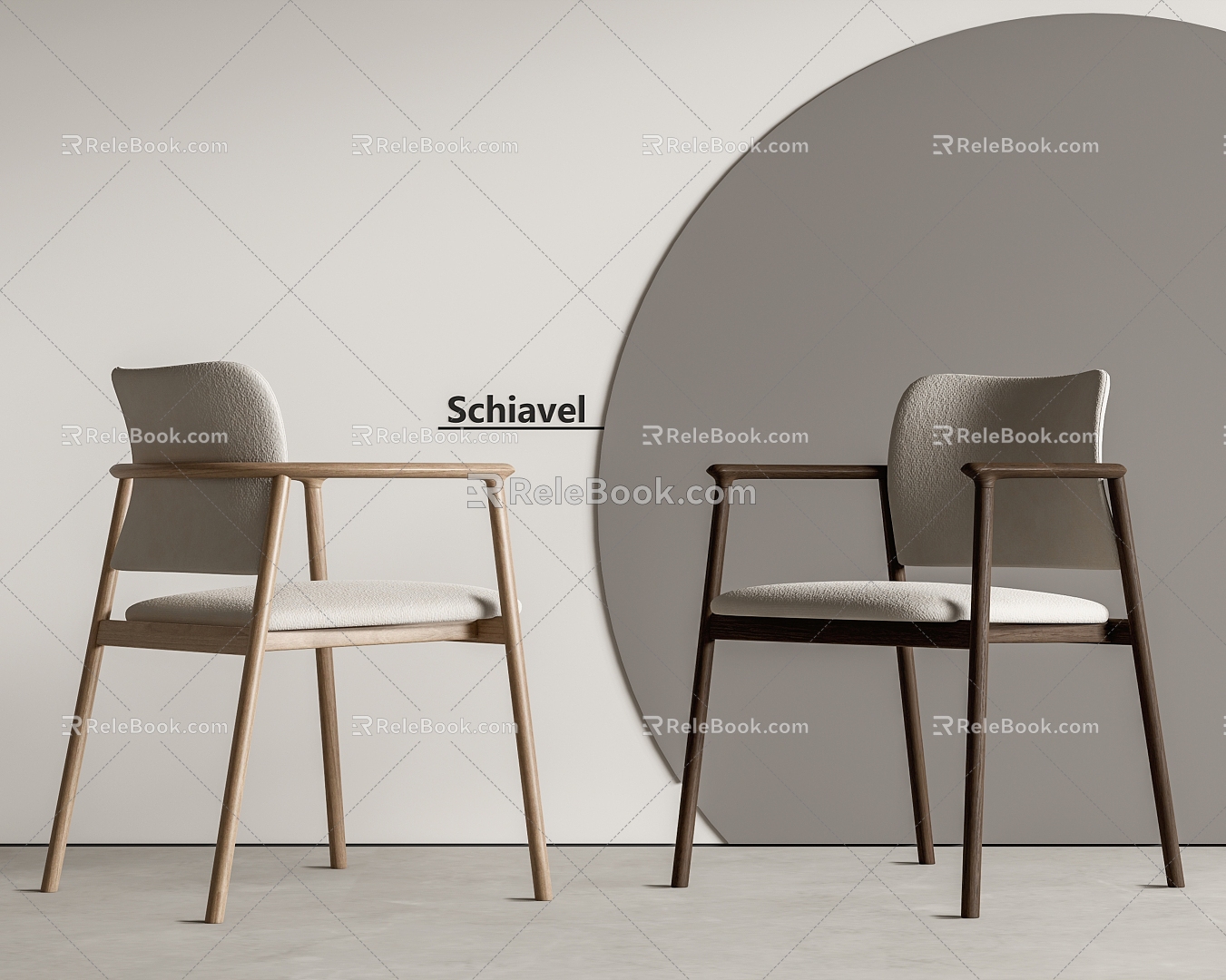 Schiavel Dining Chair Single Chair Leisure Chair 3d model