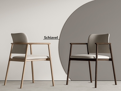 Schiavel Dining Chair Single Chair Leisure Chair 3d model