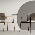 Schiavel Modern Dining Chairs With Wooden Frame Armrests And Light Dark Tones