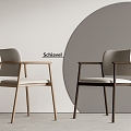 Schiavel Dining Chair Single Chair Leisure Chair 3d model