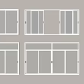 Different White Frame Window Designs For Interior Sliding And Casement Styles 3d model