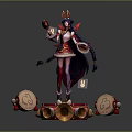Game Movie Character Female With Traditional Costume Purple Long Hair Ornate Headdress And Drum Platform