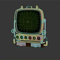 Retro Television With Wooden Frame Metal Accents And Green Screen