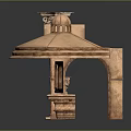 Classical Stone Architectural Scene Components With Column Small Arch Structure And Dome Pavilion 3d model