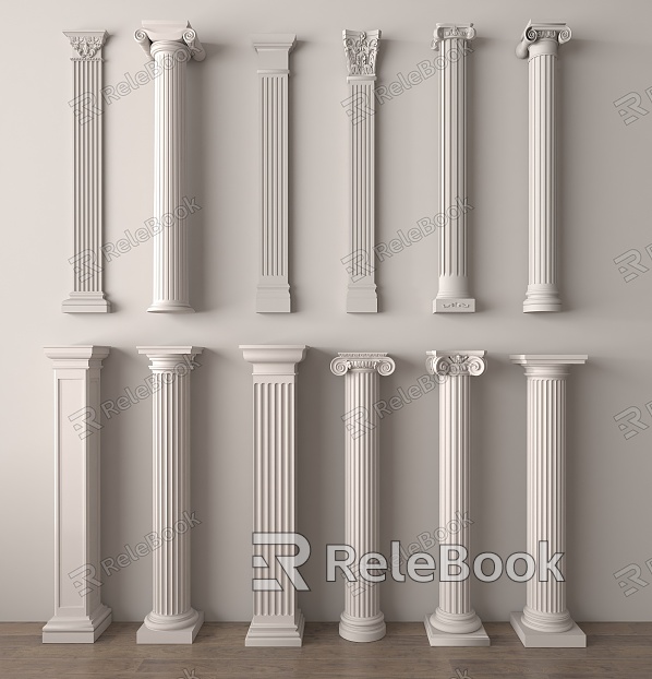 European Column Roman Column Gypsum Column Gypsum Line Cylindrical Square Column model