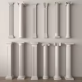 European Column Roman Column Gypsum Column Gypsum Line Cylindrical Square Column 3d model