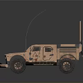Light Brown Military Tank Model With Antenna Roof Equipment And Wheel Design
