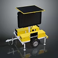 Yellow Mobile Solar Powered Equipment With Invictus Brand Light Panel And Trailer Wheels