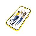 Yellow Border Phone Case With Three Women Raising Hands In Jeans