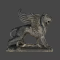 Game and Movie Fantasy Character Black Winged Mythical Creature Sculpture with Detailed Texture