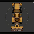 Yellow Construction Loader With Large Front Bucket And Heavy Duty Tires