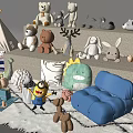 Plush Doll Toy Doll Lazy Sofa Doll Tent 3d model