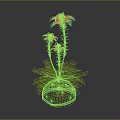 Indoor Plant With Lush Green Leaves And Colorful Flowers In Brown Ceramic Pot