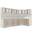 Laboratory Interior With Cabinets Glass Door Storage Sink White Doors Ceiling Lights Light Floor