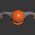 3D Construction Worker Character With Orange Hard Hat Reflective Vest And Blue Pants
