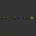 Fantasy Staves Collection With Green Glowing Elements And Decorative Designs