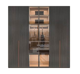 Walnut Wardrobe 3d model