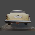 Yellow Vintage Classic Car with Weathered Body Parked On Dirt Ground Surface