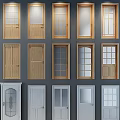 Various Wooden And White Hinged Doors With Glass Panels For Interior Design