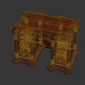 Antique Classical Wooden Desk With Carved Drawers Decorative Legs And Intricate Design