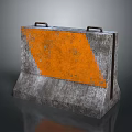 Heavy Duty Concrete Road Barrier With Orange Warning Section And Handles For Construction Zones