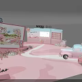 Nescafe Sakura Collaboration Exhibition Display With Pink Decor And Themed Elements