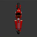 Red Modern Motorcycle With Sleek Design Brown Seat Windshield Chrome Accents Stylish Tires