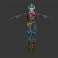 3D Rendered Military Character Wearing Green Helmet Dark Uniform Belt Backpack And Boots Arms Outstretched