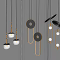 Stylish Modern Pendant Lights Geometric Design Gold Black Metal Circular Shades
