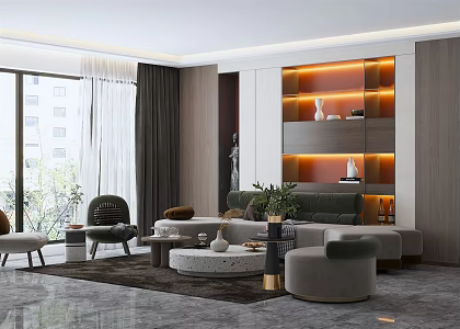 modern living room 3d model