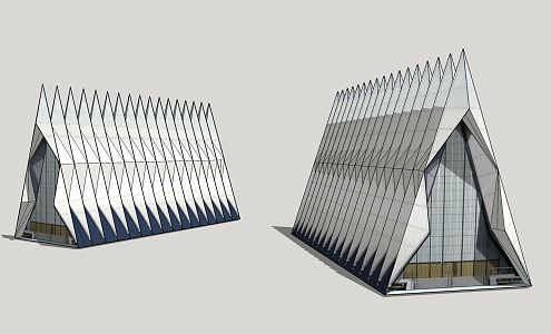 modern library building 3d model