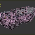 Blue Gray Military Transport Truck With Covered Cargo Bed And Multi Wheels