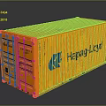 Orange Cargo Container Style Storage Box With Blue Logo For Home Organizing Use 3d model