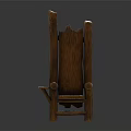 Rustic Wooden Leisure Chair With Natural Wood Grain Armrests And Backrest Design
