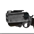 Vintage Revolver with Multiple Barrels Metallic Body and Wooden Grip Industrial Design
