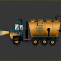 Colorful Toy Oil Tanker Truck With Blue Yellow Flame Decals Ladder Exhaust Pipes Smoke Effect