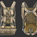 Vintage Military Backpack With Adjustable Straps Buckles And Storage Pouch